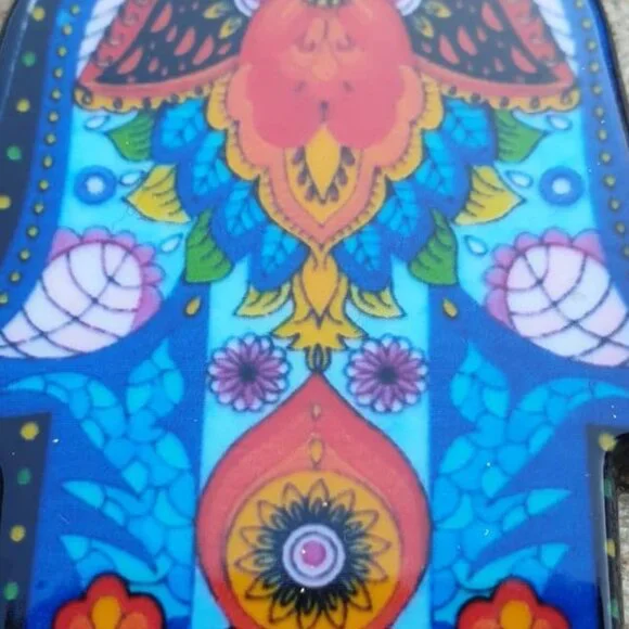 Hamsa Multi Color Floral Key Chain Key Ring Women Bag Purse Charm Accessory Gift - Picture 2 of 2